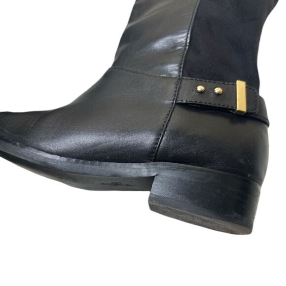 COLE HAAN Adler Black Leather Suede Riding Boots - Picture 7 of 14